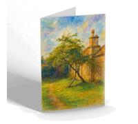 NOTELET - Glastonbury Abbey, Holy Thorn near Entrance - Vintage Art Style