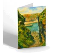 NOTELET - Glimpse of the Harbour, Latheron Wheel - Vintage Art Style