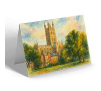 NOTELET - Gloucester Cathedral from Paddock (a) - Vintage Art Style