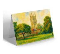 NOTELET - Gloucester Cathedral from Paddock (c) - Vintage Art Style