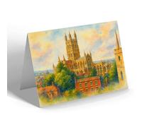 NOTELET - Gloucester Cathedral from South East - Vintage Art Style