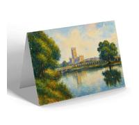 NOTELET - Gloucester Cathedral from the Severn - Vintage Art Style