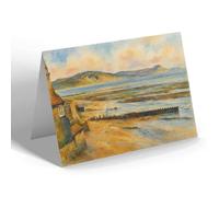 NOTELET - Golden Cap from Lyme Regis - Vintage Art Style
