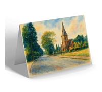 NOTELET - Grayshot Church & Cross Roads, near Hindhead - Vintage Art Style