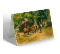 NOTELET - Guernsey. Milking Time - Vintage Art Style