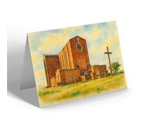 NOTELET - Guildford Cathedral from South East - Vintage Art Style