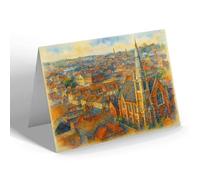 NOTELET - Guildford from William Harvey's Roof Garden - Vintage Art Style