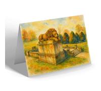 NOTELET - Hamilton. Sleeping Lion at Palace - Vintage Art Style