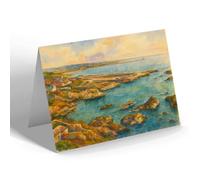 NOTELET - Harbour from the Lighthouse, Boddam - Vintage Art Style
