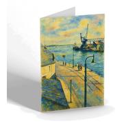 NOTELET - Harbour & Sandbanks from the Quay, Poole - Vintage Art Style