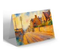 NOTELET - Harbour Street, Hopeman (a) - Vintage Art Style