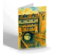 NOTELET - High Bridge & the 'Glory Hole', Lincoln - Vintage Art Style
