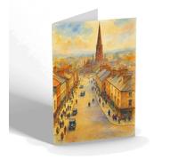 NOTELET - High Street, Dumfries, Looking North - Vintage Art Style