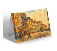NOTELET - High Street & Post Office, Newport, Mon. - Vintage Art Style