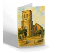 NOTELET - Holy Trinity Church, Salcombe - Vintage Art Style