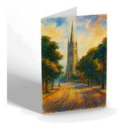 NOTELET - Holy Trinity War Mem Church, Jesmond - Vintage Art Style