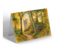 NOTELET - Huntly Castle & Woods - Vintage Art Style