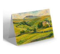 NOTELET - Ingleboro from Yarlsber, Ingleton - Vintage Art Style