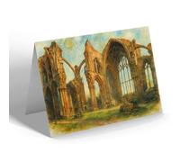 NOTELET - Interior, Melrose Abbey - Vintage Art Style