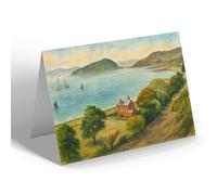 NOTELET - Island Davaar & Campbeltown Bay - Vintage Art Style