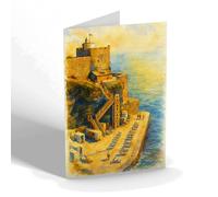 NOTELET - Jacob's Ladder, Sidmouth (a) - Vintage Art Style