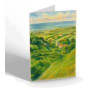 NOTELET - Kewstoke Church from Monk's Steps - Vintage Art Style