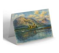 NOTELET - Kilchurn Castle, Loch Awe (b) - Vintage Art Style