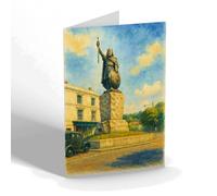 NOTELET - King Alfred Statue, Winchester - Vintage Art Style