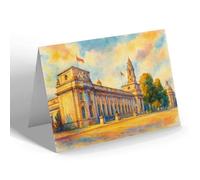 NOTELET - Law Courts & City Hall, Cardiff - Vintage Art Style