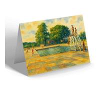 NOTELET - Lea Valley Swimming Pool, Welwyn GC (a) - Vintage Art Style