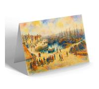 NOTELET - Lerwick. The Drifters in Lerwick Harbour - Vintage Art Style