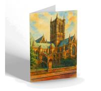 NOTELET - Lincoln Cathedral from the North East (a) - Vintage Art Style