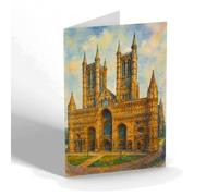 NOTELET - Lincoln Cathedral. West Front (a) - Vintage Art Style