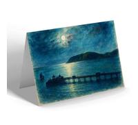 NOTELET - Llandudno, The Pier by Moonlight - Vintage Art Style