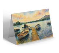 NOTELET - Llangorse Lake from the Common - Vintage Art Style