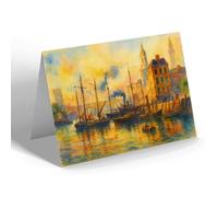 NOTELET - London Bridge with Billingsgate Market - Vintage Art Style
