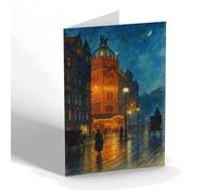 NOTELET - London. Hippodrome at Night - Vintage Art Style