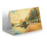 NOTELET - London, Hyde Park, Serpentine - Vintage Art Style