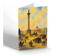 NOTELET - London. Nelson's Column, Trafalgar Square - Vintage Art Style
