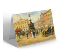 NOTELET - London, Piccadilly Circus (v) - Vintage Art Style