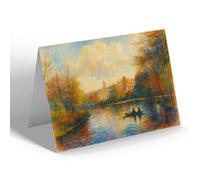 NOTELET - London, Regent's Park. Lake & York Terrace - Vintage Art Style