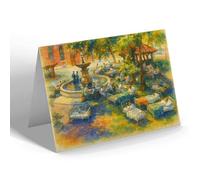 NOTELET - London, Square at St Bartholomew's Hospital - Vintage Art Style