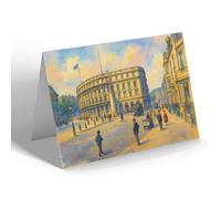 NOTELET - London, St Martin's Place & Cavell Memorial - Vintage Art Style
