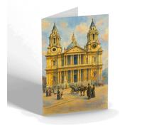 NOTELET - London. St Paul's Cathedral, West Front (d) - Vintage Art Style
