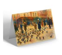 NOTELET - London, The Pigeons at St Paul's (b) - Vintage Art Style