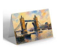 NOTELET - London, The Tower Bridge (j) - Vintage Art Style