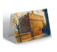 NOTELET - London, Tower of London, The Bloody Tower - Vintage Art Style