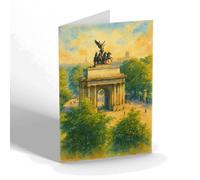 NOTELET - London. Wedllington Arch at Hyde Park Corner - Vintage Art Style