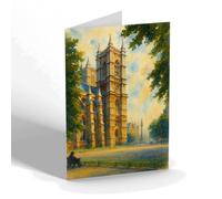 NOTELET - London. Westminster Abbey. Western Towers - Vintage Art Style