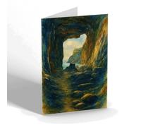 NOTELET - Looking Thro' the Devil's Hole, Jersey - Vintage Art Style
